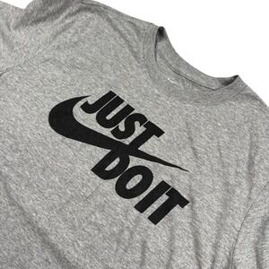 The‎ Nike Tee T Shirt Gray Just Do It Short Sleeve Casual Athleisure sports